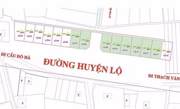 Sơ đồ vùng quy hoạch đấu giá đất Le Le (xã Thạch Thắng, huyện Thạch Hà, Hà Tĩnh).