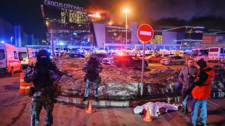 Hiện trường vụ xả súng tại Moscow, Nga, ngày 22/3/2024
