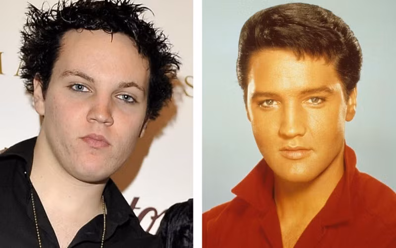 Benjamin Keough (trái) và ông vua nhạc Rock, Elvis Presley.