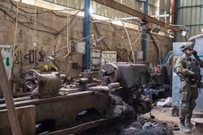 Một địa điểm Hamas dùng để sản xuất các bộ phận tên lửa ở Bureij, miền trung Gaza, ngày 8/1/2024