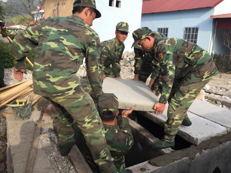 Công trình có sự giúp đỡ ngày công của các chiến sĩ đồn Biên phòng Nghĩa Thuận