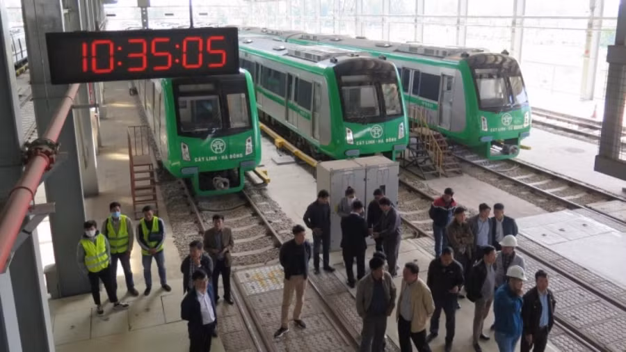 20 ngày vận hành thử đường sắt đô thị Cát Linh – Hà Đông để đánh giá an toàn hệ thống. Ảnh: VOV