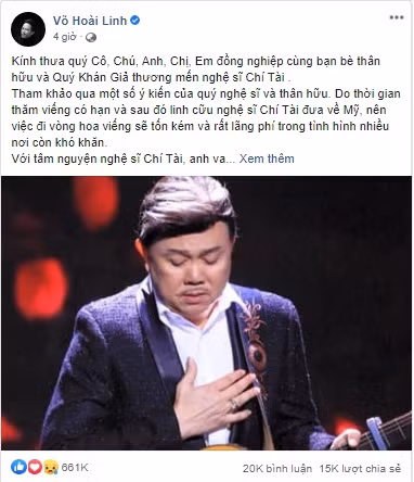 Hoài Linh mong muốn thành lập quỹ nghệ sĩ Chí Tài ảnh 2