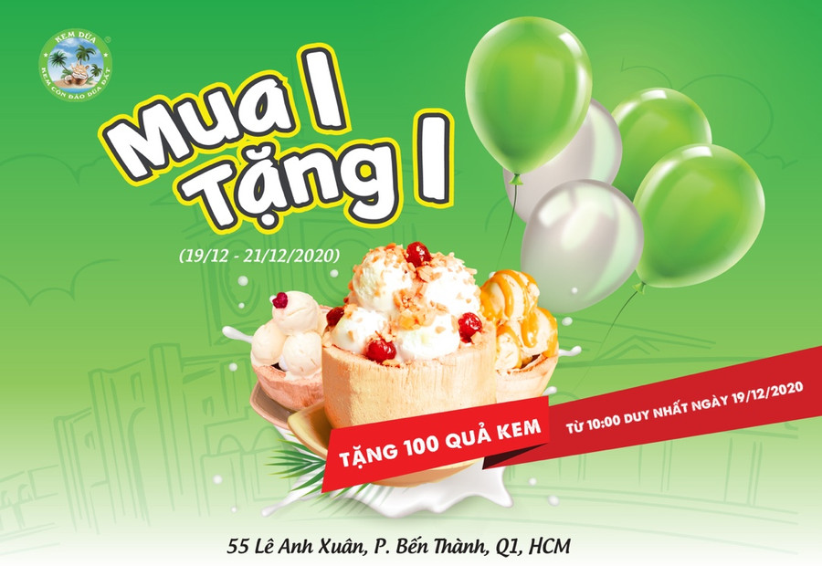 Kem Côn Đảo Dừa Đất khai trương mang theo nhiều quà tặng. Kem Côn Đảo Dừa Đất khai trương mang theo nhiều quà tặng.