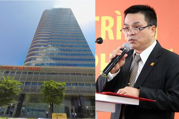 Tòa nhà Petroland Tower và ông Bùi Minh Chính (nguyên Chủ tịch HĐQT, Tổng Giám đốc Petroland). Ảnh: IT