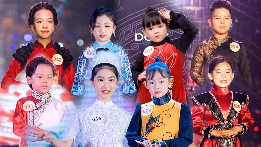 Những học sinh tài năng trong học tập và nghệ thuật vào vòng Chung kết Đại sứ Áo dài trẻ em Việt Nam.