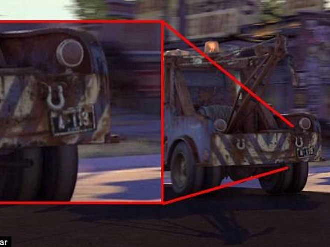 Dù xuất hiện ở vị trí khá nhỏ và mờ nhưng người hâm mộ vẫn nhận ra chiếc biển số A113 trong bộ phim Cars. Bật mí về dãy số xuất hiện trong các bộ phim của hãng Pixar