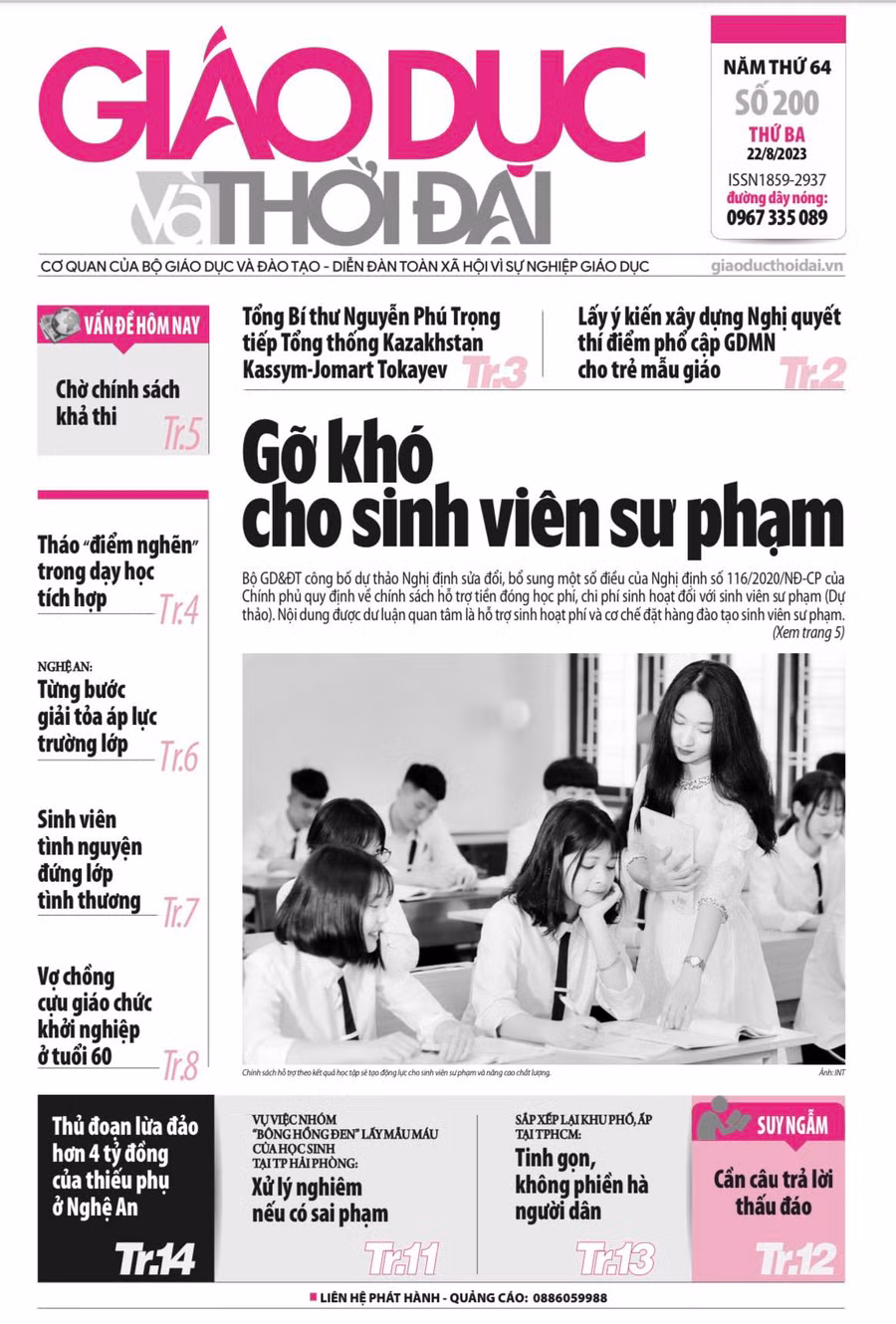 Tin tức báo in 22/8: Tháo 'điểm nghẽn' trong dạy học tích hợp