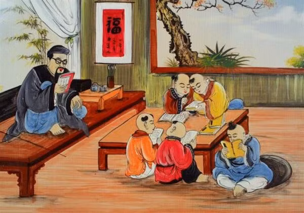 Thầy đồ Trần Ích Phát đã đào tạo cho đất nước 74 tiến sĩ thời phong kiến. Tranh minh họa: IT.