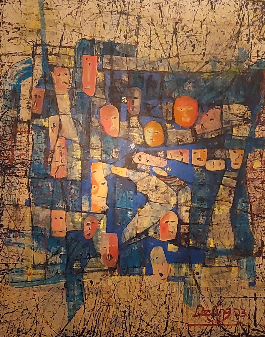 Tác phẩm 'Cõi tạm nương'. Tranh: Dũng trống.