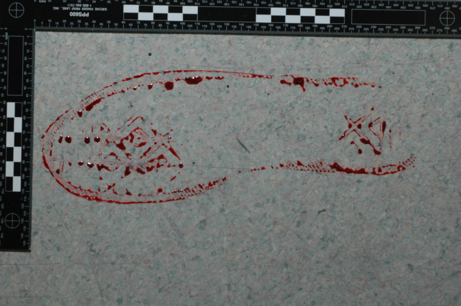 Dấu giày cỡ số 7 tố cáo tội ác của Sef. Dấu giày cỡ số 7 tố cáo tội ác của Sef.