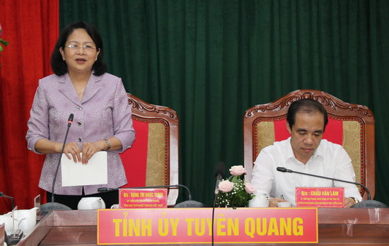 Phó Chủ tịch nước Đặng Thị Ngọc Thịnh phát biểu tại buổi làm việc. Ảnh:Việt Hà Phó Chủ tịch nước Đặng Thị Ngọc Thịnh phát biểu tại buổi làm việc. Ảnh:Việt Hà