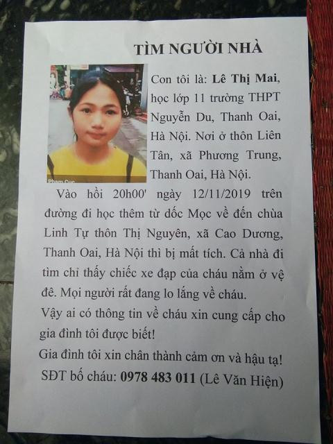 Thiếu nữ mất tích bí ấn: Điện thoại không liên lạc được Thieu nu mat tich bi an: Dien thoai khong lien lac duoc