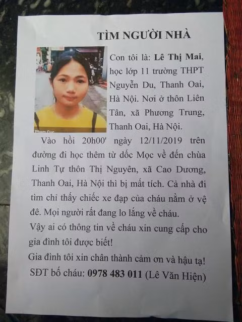 Thieu nu mat tich bi an: Dien thoai khong lien lac duoc
