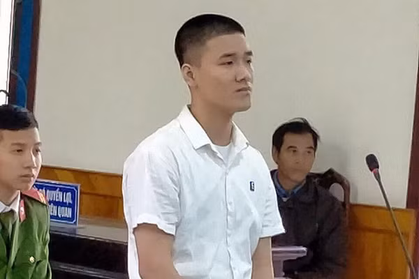 Bị cáo Giang tại phiên toà hôm nay.