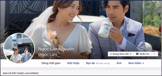 Hình ảnh hạnh phúc cùng với Thanh Bình được Ngọc Lan chọn làm ảnh đại diện và ảnh bìa Facebook cá nhân.
