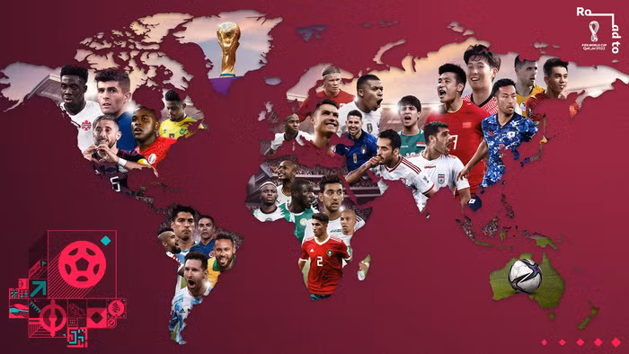 Tiến Linh xuất hiện ở góc ngoài cùng bên phải trong tấm poster của FIFA.