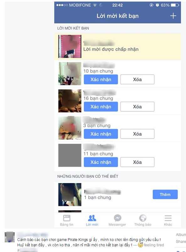 Bực mình vì Pirate Kings, facebooker unfriend cả...vợ