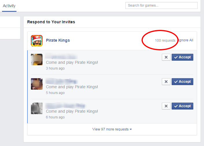 Số lời mời chơi mà facebooker "bị" nhận có thể lên đến hàng trăm