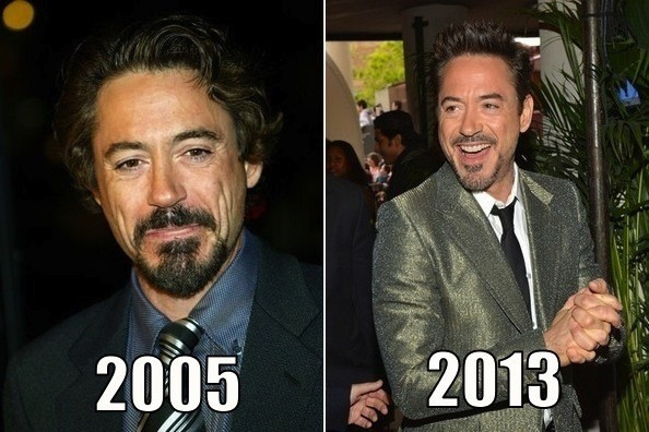 Dường như tiền bạc và sự thành công đã đem lại nét trẻ trung cho "người sắt" - Robert Downey khi anh ngày càng trẻ hơn so với hình ảnh nhiều năm trước đây của mình. Những sao Hollywood không hề thay đổi sau hơn 10 năm