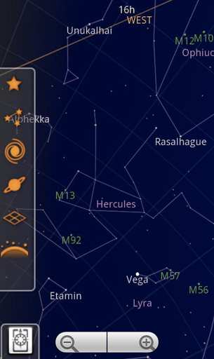 Giao diện ứng dụng Google Sky Map Giao diện ứng dụng Google Sky Map