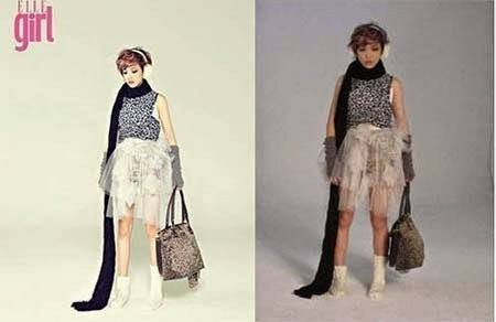 Mỹ nữ Hàn trước và sau khi photoshop