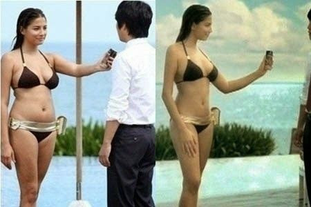 Mỹ nữ Hàn trước và sau khi photoshop