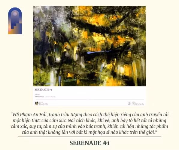 Phiên bản NFT tác phẩm Serenade #1 của họa sĩ Phạm An Hải trên Cổng Trời.