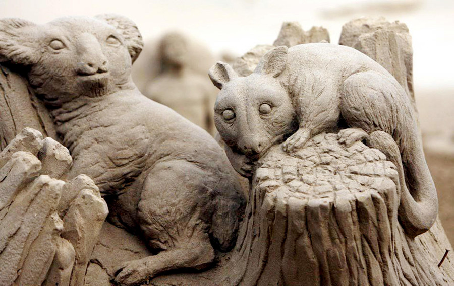 Tượng cát hai con vật. Tượng cát hai con vật.