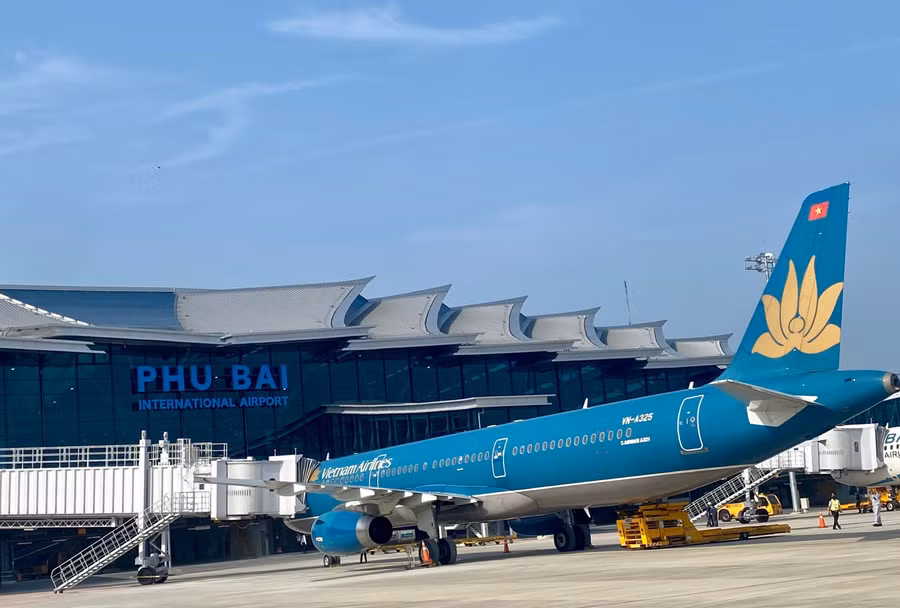 Nhà ga hành khách T2 – Cảng hàng không quốc tế Phú Bài có công suất 5 triệu hành khách/ năm.