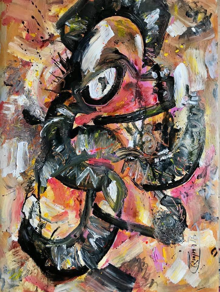 Một trong những bức tranh được trưng bày tại triển lãm Một trong những bức tranh được trưng bày tại triển lãm