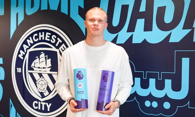 Haaland giành cú đúp giải thưởng năm của ban tổ chức Ngoại hạng Anh 2022-2023.