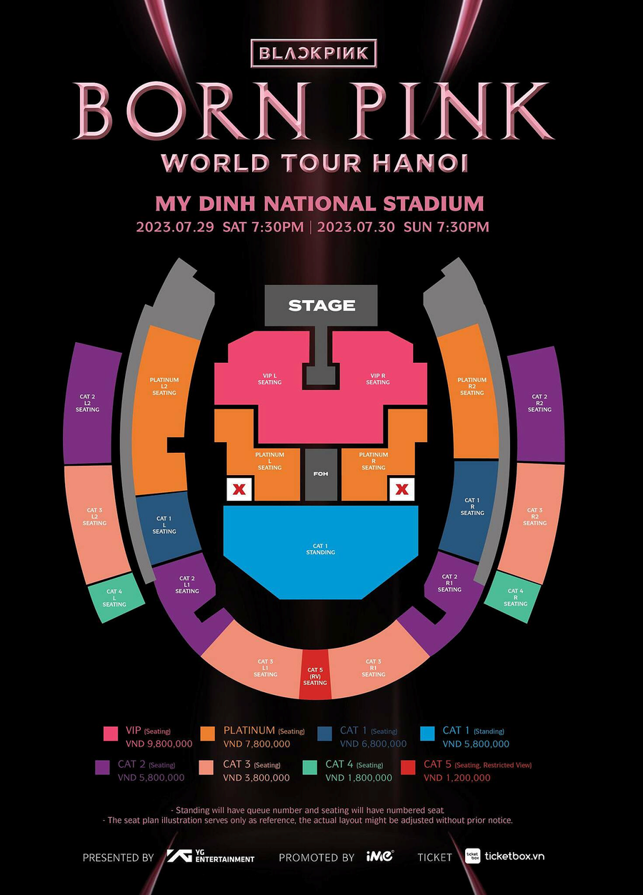 Sơ đồ concert BlackPink diễn ra tại Việt Nam vào cuối tháng 7/2023. Ảnh: BTC. Sơ đồ concert BlackPink diễn ra tại Việt Nam vào cuối tháng 7/2023. Ảnh: BTC.
