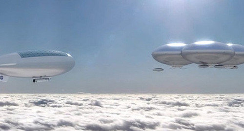 Các tàu bay nổi trên tầng mây cao của sao Kim. Ảnh mô phỏng: NASA 12WVenusHavocf1r-1418395800912-5500-1418