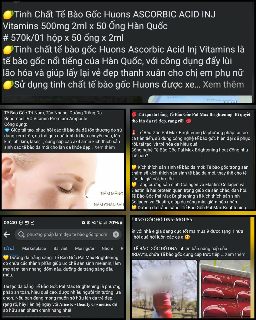 Trên các trang mạng xã hội tràn lan các sản phẩm không rõ nguồn gốc với những quảng cáo về công dụng rất 'thần kỳ'. Trên các trang mạng xã hội tràn lan các sản phẩm không rõ nguồn gốc với những quảng cáo về công dụng rất 'thần kỳ'.