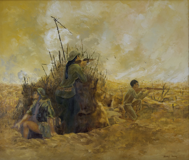 &apos;Củ Chi đất thép&apos; - ký họa của họa sĩ Trang Phượng.