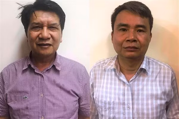 Bị can Trần Ngọc Hà (trái) và Vũ Từ Công.