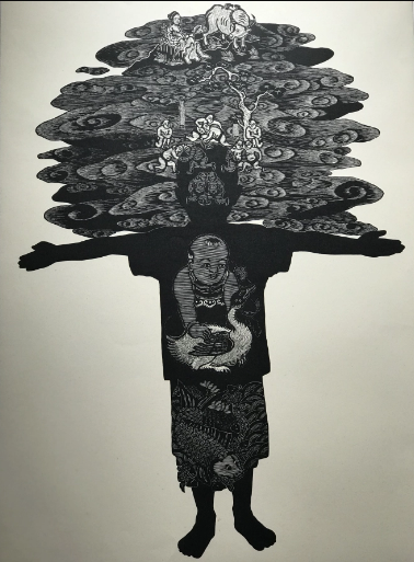 Tác phẩm 'Công trình cho con' - bộ tam bình khắc gỗ của Nguyễn Khắc Hân giành giải Nhì Cuộc thi và triển lãm Tranh đồ họa ASEAN lần thứ 2 - 2016. Ảnh tư liệu.