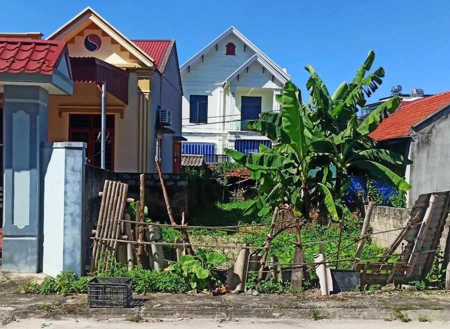 Mảnh đất của gia đình bà Tuyết - nơi có vị trí đất của gia đình bị chính quyền bồi thường cho nhà khác.