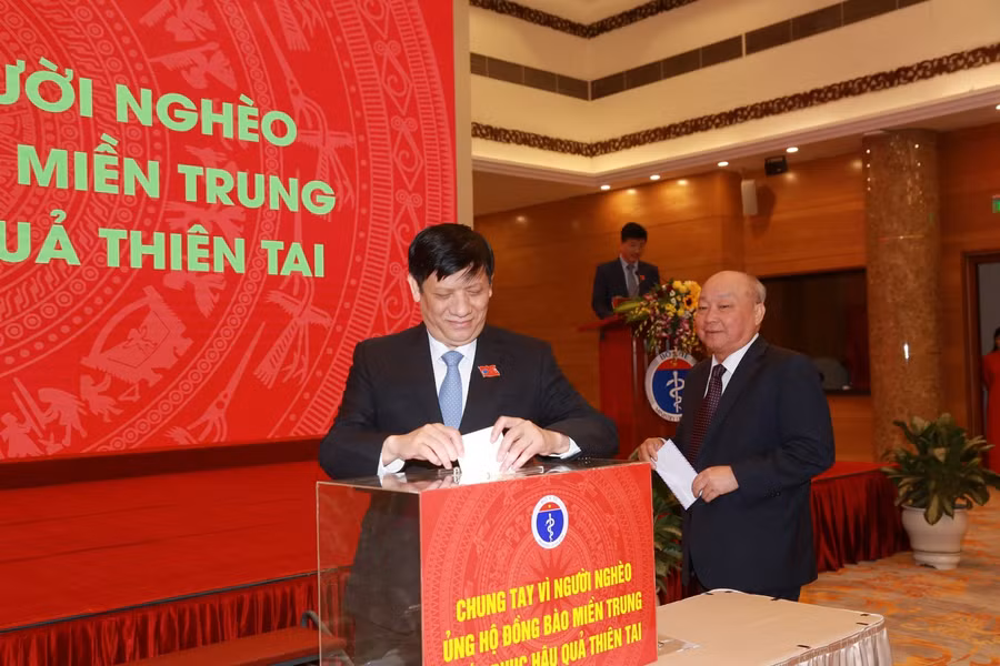 GS.TS Nguyễn Thanh Long tại đại hội. Ảnh: Vương Tuấn.