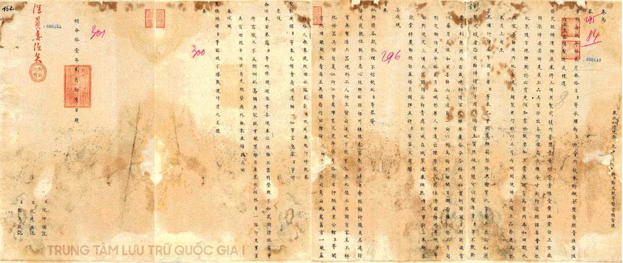 Bản tấu Đặng Văn Khải, Khâm phái sứ bộ sang nước Thanh tìm mua các loại ngọc quý. Ảnh: Châu bản triều Nguyễn - Trung tâm Lưu trữ quốc gia I.