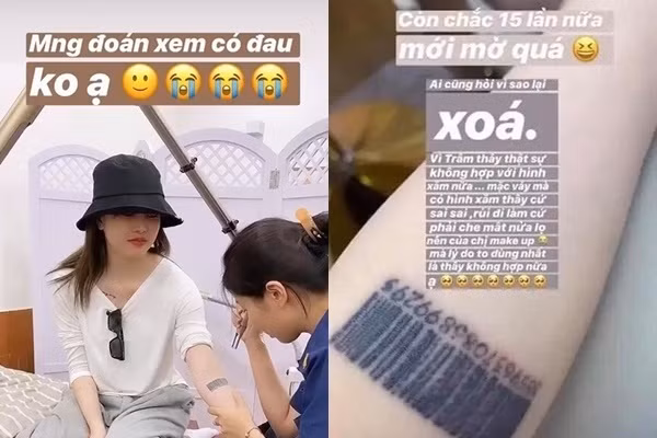 Cô từng úp mở với fan rằng xóa xăm vì thấy nó không phù hợp với mình nữa.