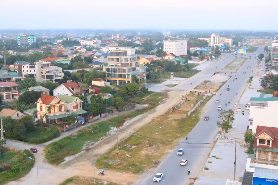 Toàn cảnh dự án đường giao thông từ Quốc lộ 1A đến đại lộ Xô Viết Nghệ Tĩnh (thành phố Vinh, Nghệ An).