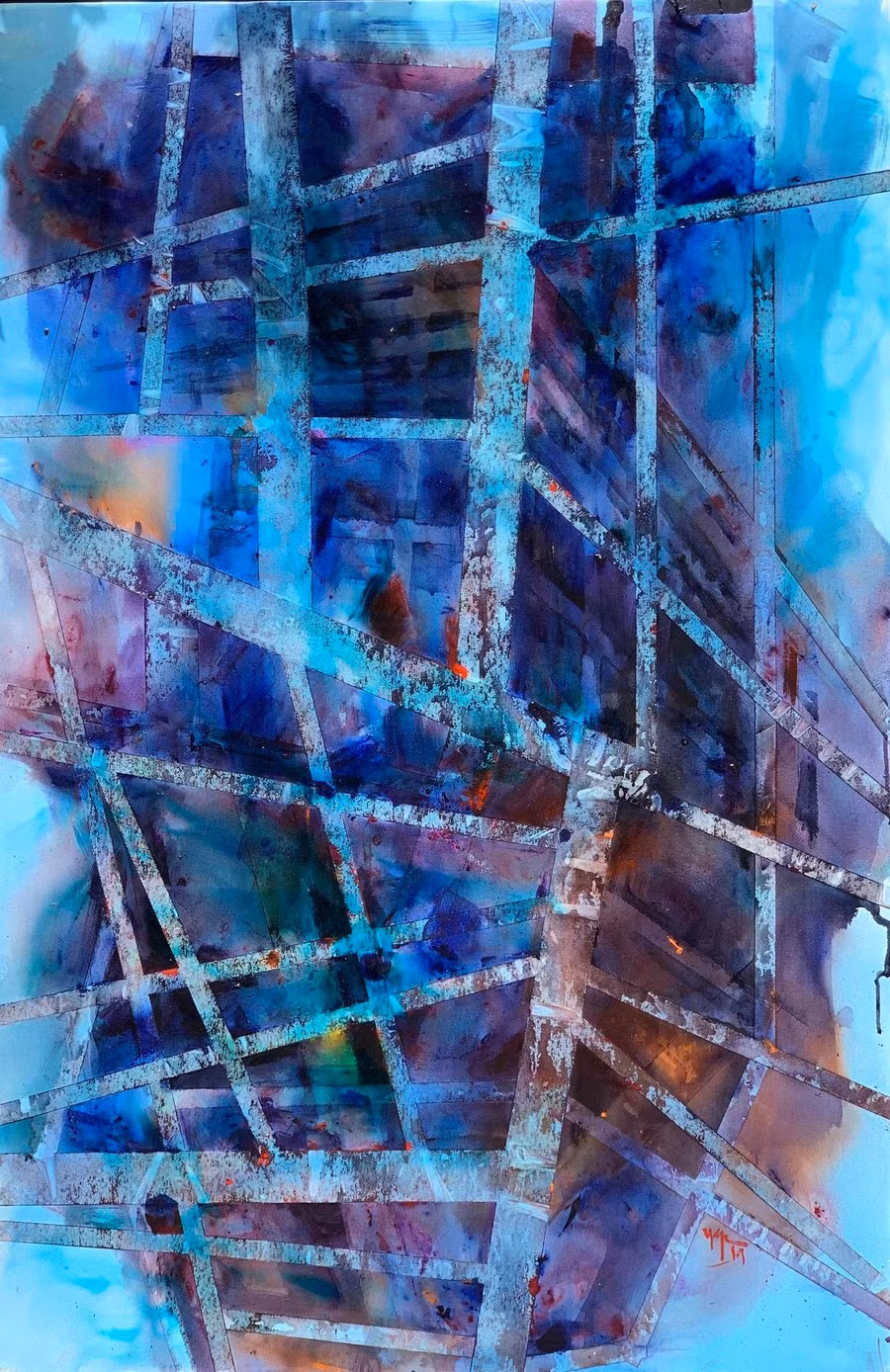 Tác phẩm trừu tượng của họa sĩ Hoàng Võ.