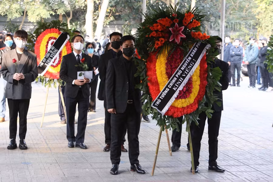 Lễ tang của NSND Hoàng Dũng được tổ chức vào sáng 20/2 tại Nhà tang lễ Quốc gia, số 5 Trần Thánh Tông, Hà Nội. Ảnh: VNN.