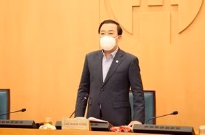 Phó Chủ tịch UBND TP. Hà Nội phát biểu tại cuộc họp. Ảnh: VGP.