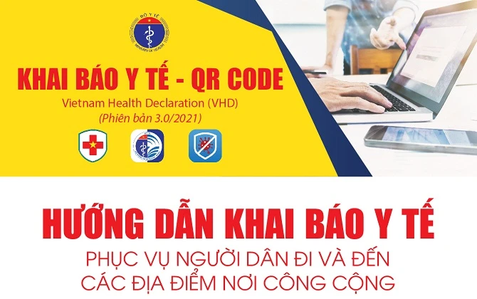 Bộ Y tế hướng dẫn khai báo y tế - QR Code. Nguồn: Sở Y tế Hà Nội.