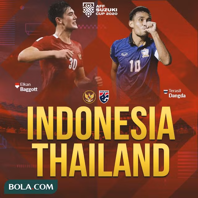 Indonesia và Thái Lan sẽ đá lượt đi chung kết vào ngày 29/12 (Ảnh Bola).