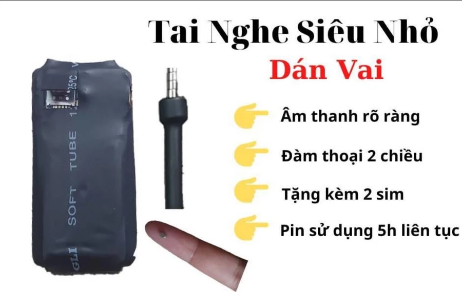 Một tai nghe siêu nhỏ được bày bán trên các trang bán hàng Facebook. Ảnh: FB