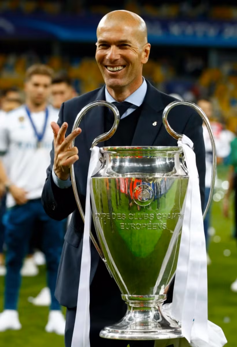 Zinedine Zidane từng giành 3 chức vô địch Champions League.